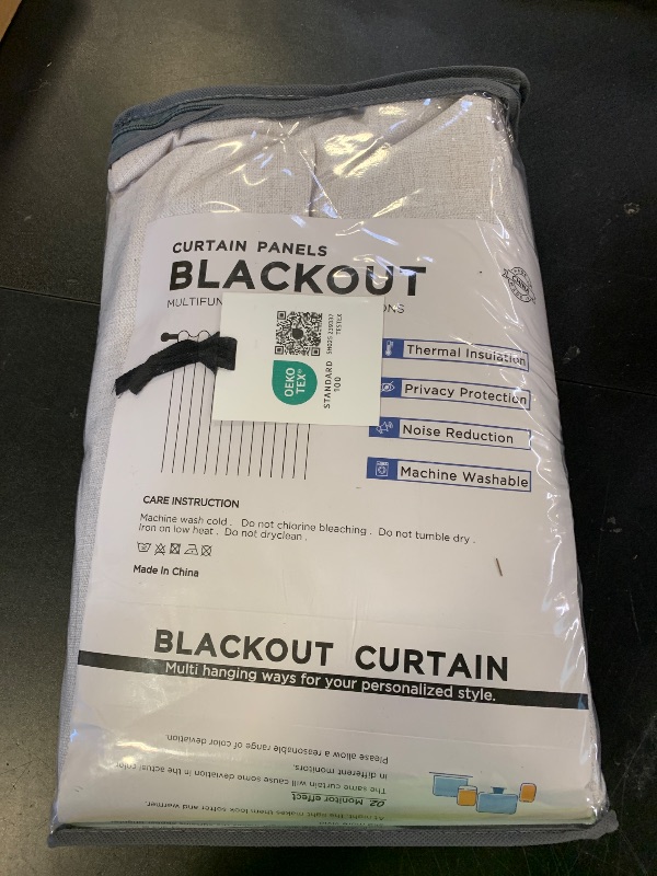 Photo 1 of 100% Blackout Shield Linen Blackout Curtains for Bedroom 84 Inches Long, Back Tab/Rod Pocket Living Room Drapes, Thermal Insulated Blackout Curtains 2 Panels Set, 50" W x 84" L, Beige