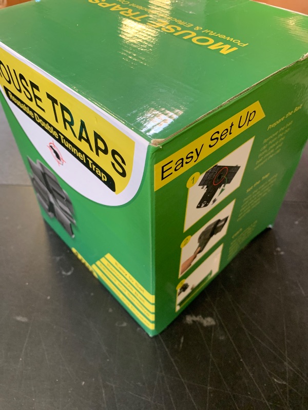 Photo 1 of 4 Pack Powerful Rat Traps with Dual Tunnels Design, Quick Humane Kill Mouse Snap Trap Safe for Pet & Kids, Reusable Chipmunk Rats Traps for Outdoor Indoor Garden Basement Yard, Easy to Set