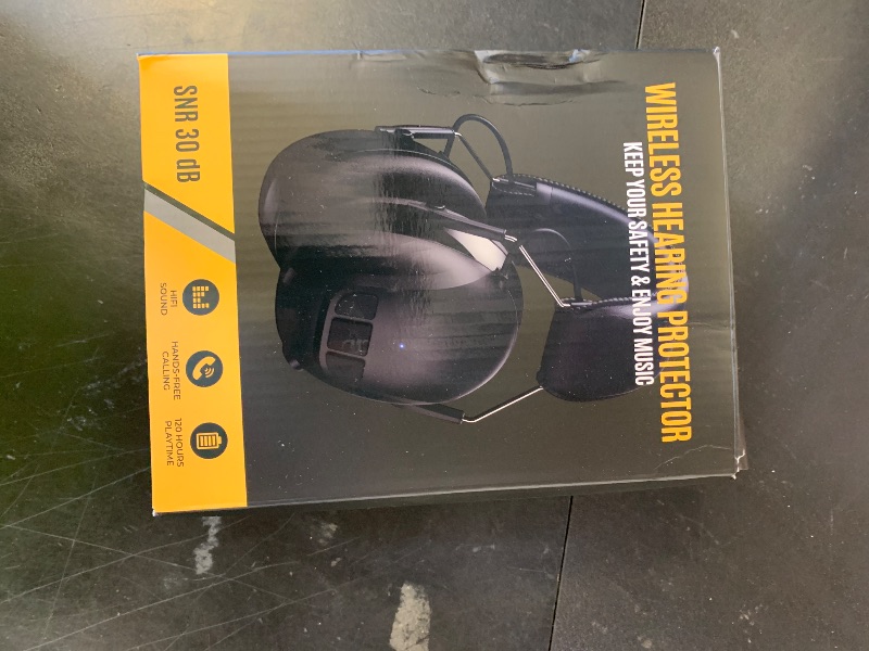 Photo 1 of Kalence Bluetooth 5.4 Hearing Protection with 120H Working Time, 30dB Safety Earmuffs, Rechargeable Ear Protection Headphones with Mic for Mowing, Workshops, Construction, Snowblowing, Black