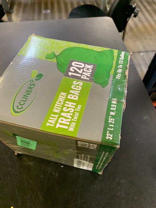 Photo 1 of Tall Kitchen Biodegradable Trash Bags 13 Gallon (120 Bags) Eco-friendly Medium Green Garbage Bag 55 Liter Landfill-Friendly Can Liners Portable Camping Toilet Bags Made With epi (120 count)