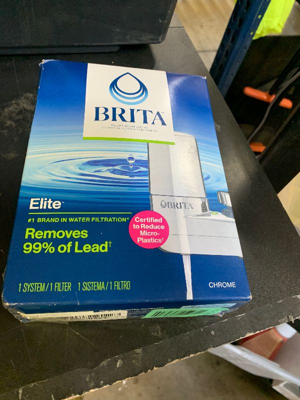 Photo 1 of Brita Faucet Mount Water Filter System, Chrome, No-Wait Filtration, Easy Install, Multi-Use Tap Water Filter for Kitchens, Bathrooms & Small Spaces