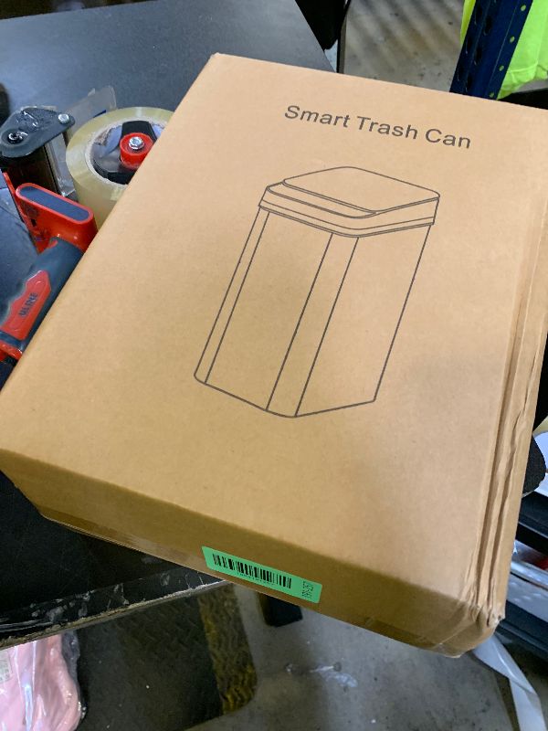 Photo 1 of Anborry Smart Touchless Bathroom Trash Can 2.2 Gallon Automatic Motion Sensor Rubbish Can with Lid Electric Narrow Small Garbage Bin for Kitchen, Office, Toilet, Bedroom (Grey)