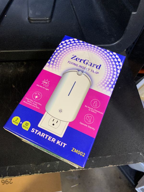 Photo 1 of Flying Insect Trap, ZerGard Indoor Plug in Bug Catcher with UV Light (2 Devices+10 Refills) Captures Mosquito Gnat Moth Fruit Flies for Kitchen, Living Room, Bedroom, ZM002