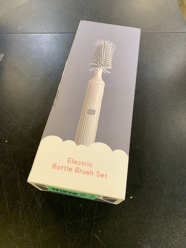 Photo 1 of WHNL Electric Baby Bottle Brush Set with Rechargeable Electric Bottle Brush Cleaner and Replaceable Silicone Bottle Brushes and Straw Brush Cleaner, Waterproof Multi-Purpose Cleaning Brush (White)