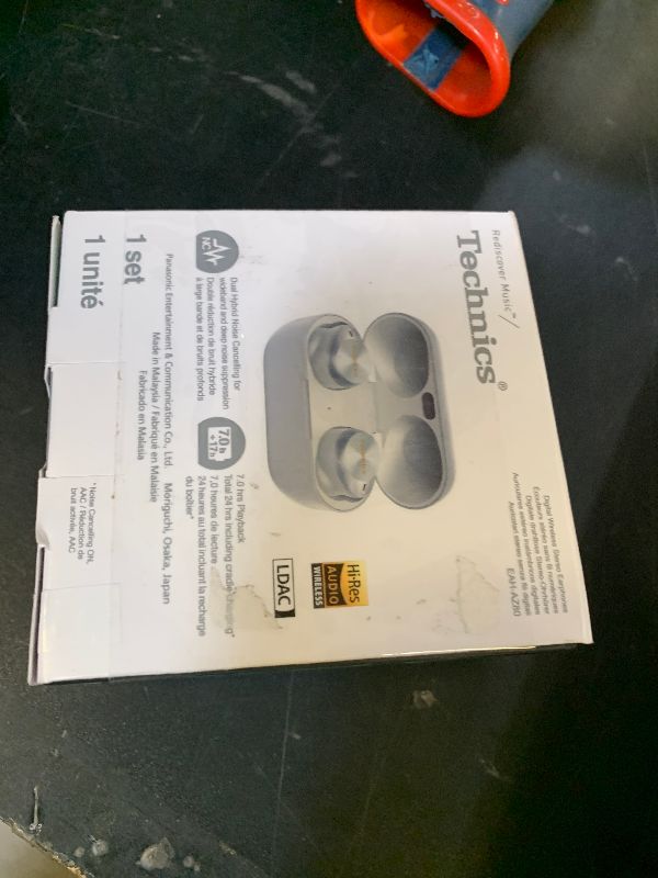 Photo 1 of Technics Premium Hi-Fi True Wireless Bluetooth Earbuds with Advanced Noise Cancelling, 3 Device Multipoint Connectivity, Wireless Charging, Hi-Res Audio + Enhanced Calling - EAH-AZ80-S (Silver)