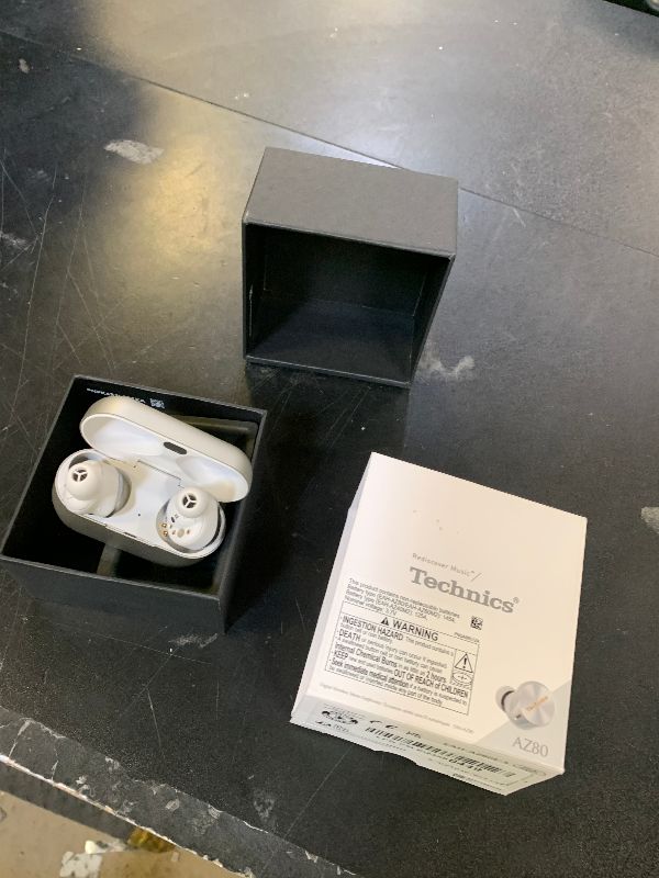 Photo 1 of Technics Premium Hi-Fi True Wireless Bluetooth Earbuds with Advanced Noise Cancelling, 3 Device Multipoint Connectivity, Wireless Charging, Hi-Res Audio + Enhanced Calling - EAH-AZ80-S (Silver)