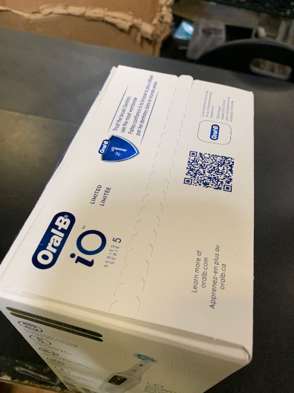 Photo 1 of Factory seal---Oral-B iO Deep Clean + Whiten Rechargeable Electric Toothbrush with Visible Pressure Sensor, 2 Minute Timer, 5 Cleaning Settings, 1 iO5 Limited, 3 Toothbrush Heads, Travel Case & Refill Holder, White
