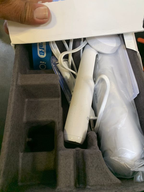Photo 1 of Oral-B iO Series 7 Electric Toothbrush with 2 Replacement Brush Heads, White Alabaster