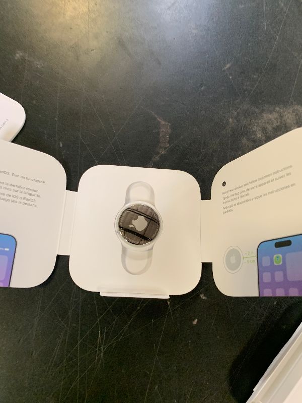 Photo 1 of Apple AirTag. Keep Track of and find Your Keys, Wallet, Luggage, Backpack, and More. Simple one-tap Set up with iPhone or iPad