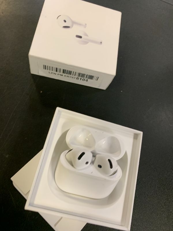 Photo 1 of Apple AirPods 4 Wireless Earbuds, Bluetooth Headphones, with Active Noise Cancellation, Adaptive Audio, Transparency Mode, Personalized Spatial Audio, USB-C Charging Case, Wireless Charging, H2 Chip