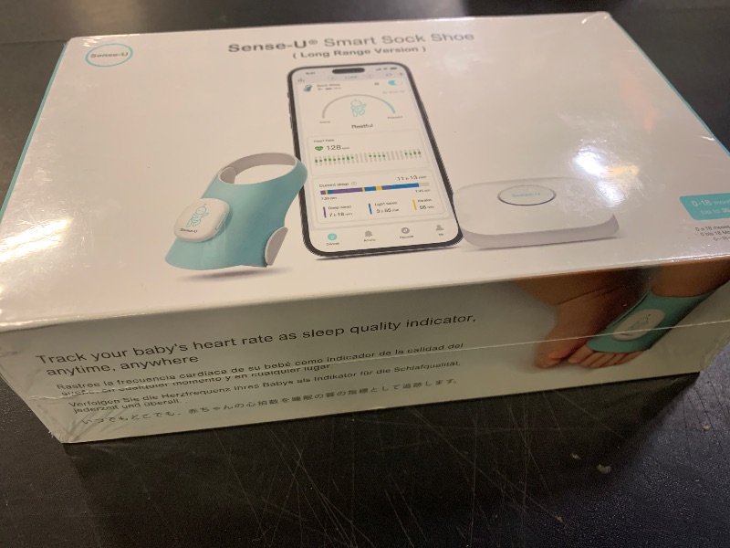 Photo 1 of Sense-U Smart Sock Shoe Baby Monitor (Long Range) – Track Baby’s Heart Rate, Movement, and Sleep with Real-Time Alerts from Anywhere