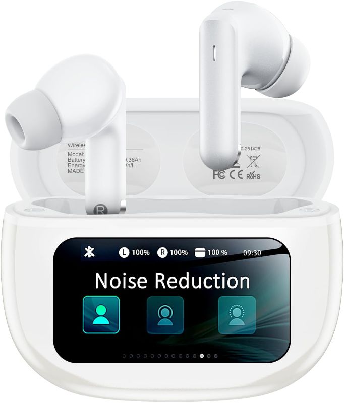 Photo 1 of Wireless Earbuds, Ear Buds Active Noise Cancelling with Charging Case, 6.0 Bluetooth Earbuds with AI Clear Calls, 40H Playtime for Sports & Working, Stereo Sound Headphones for iPhone/Android/iPad