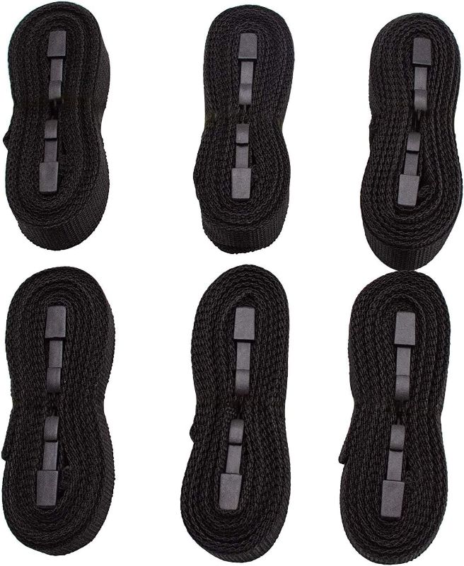 Photo 1 of iCOVER Boat Cover Tie Down Straps Length Adjustable Tightening Strap, 150 inch (12 ft 6 in) Long x 1” Wide, Male+Male, 6 Packs, IBCA0001