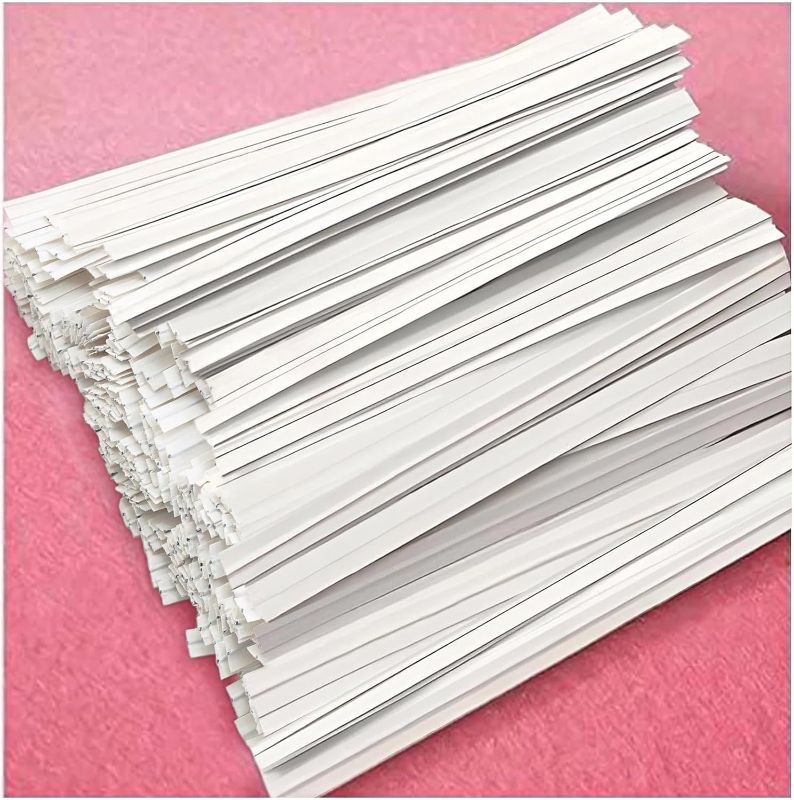 Photo 1 of Paper Twist Ties 100 Pcs 5" Reusable Bread Ties for Bags White Twist Bag Ties Twisty-ties Twist Candy Ties Wire Ties Reusable Twist Tie for Party Cello Candy Bread Coffee Bags Cake Pops