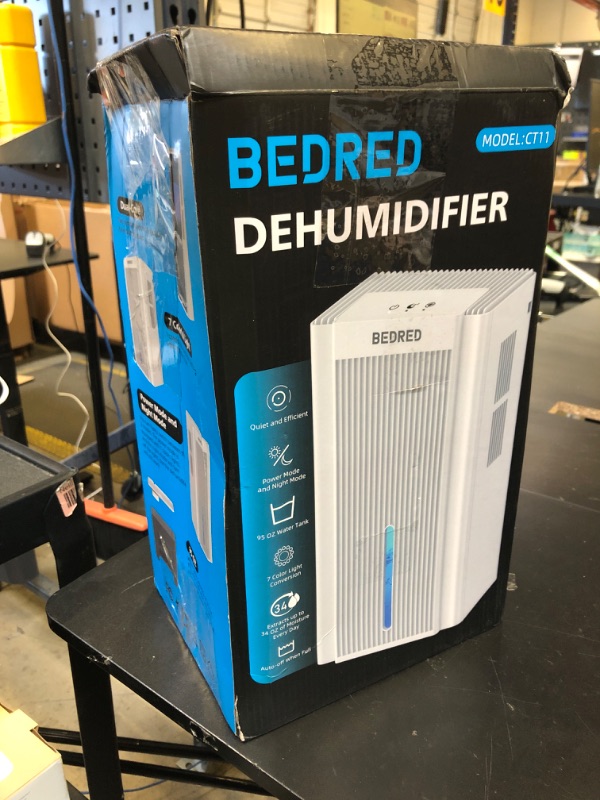Photo 1 of Dehumidifier,95OZ Dehumidifier for Home 1000 Sq.Ft - Quiet with Auto Shut Off & Relaxing 7 Color Ambient Light,Ideal for Livingroom, Bedroom, Basement(White)