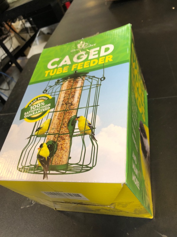 Photo 1 of Squirrel Proof Bird Feeders for Outdoors Hanging (Metal Green) Bird Feeder with 4 Ports, Chew-Proof & Weather Resistant, Backyard Gift (10.25 x 6.25 x 6.25 inches)