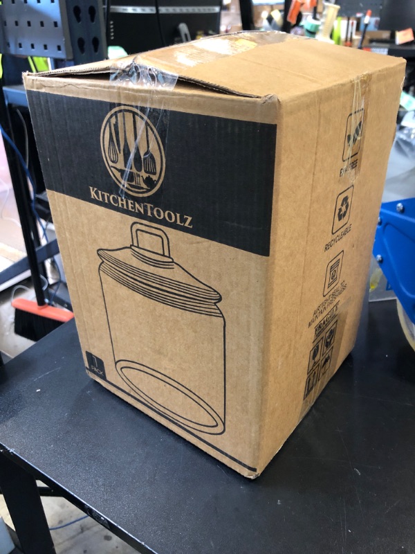 Photo 1 of 1 Gallon Glass Cookie Jar with Lid – Glass Jar with Lid - Airtight Food Storage Container for Cookies, Candy, Flour, Dog Treats – Clear Large Kitchen Jar for Pantry or Laundry Room