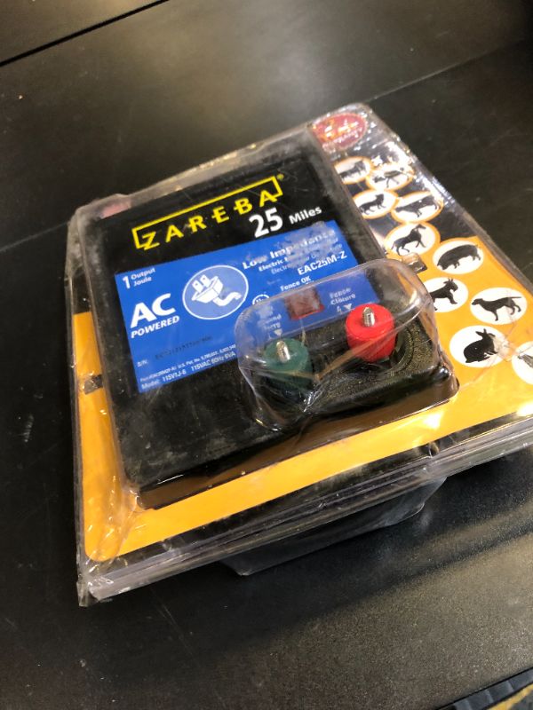 Photo 1 of Zareba 25 Mile AC Powered Low Impedance Electric Fence Charger - Plug In Fence Charger - Contain Bulls, Cattle, Dogs, Exotics, Horses & More - Keep Predators Out - EAC25M-Z