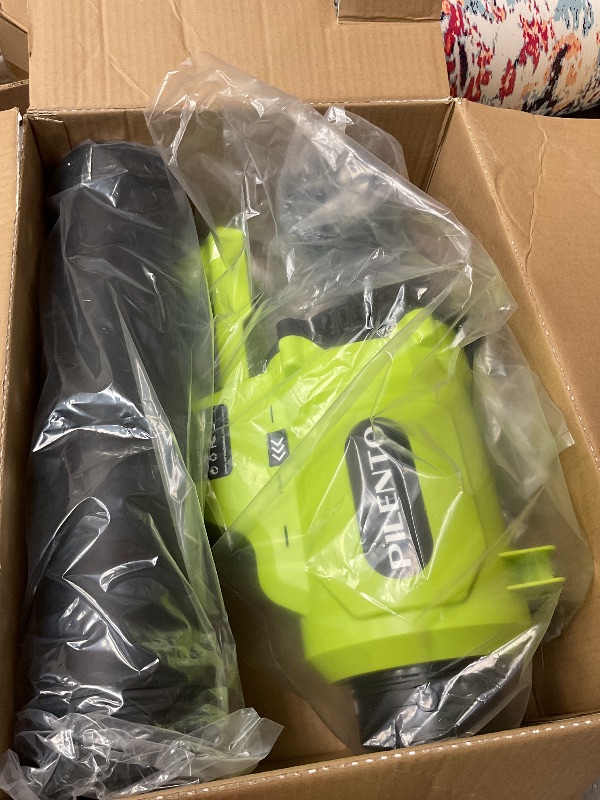 Photo 1 of Leaf Blower Cordless with 2 x 4.0Ah Battery Operated and Fast Charger, 650CFM 280MPH Electric Leaf Blower, 3 Speed Mode, 20V Powered Handheld Blowers for Lawn Care, Blowing Leaves, Small Gravel, Green