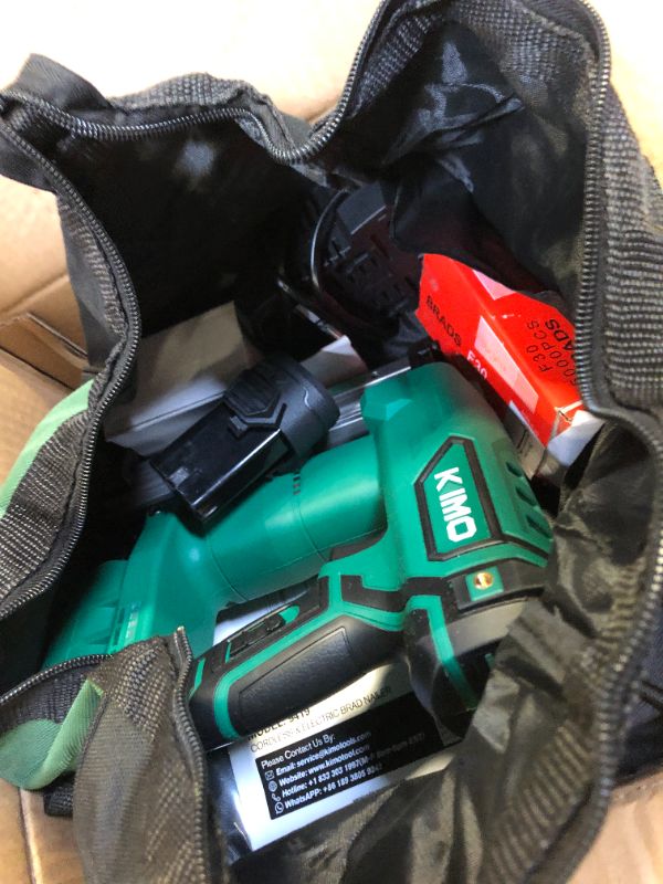 Photo 1 of KIMO 18 Gauge Nail Gun Cordless with Battery 2.0Ah X 2 & Fast Charger, 5000pcs Nails, Single&Contact Firing, 180 Nails/min, LED Light, Adjustable Nailing Depth Cordless Brad Nailer for DIY Project