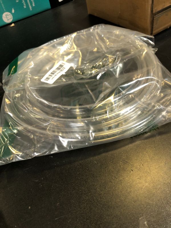 Photo 1 of Geowaky Clear Vinyl Tubing 1/2" ID × 5/8" OD -10 Ft 60PSI,Flexible Plastic Tubing,BPA Free Non-Toxic, Multipurpose Hybrid Clear Reinforced Tube with 2 Screw Clamps