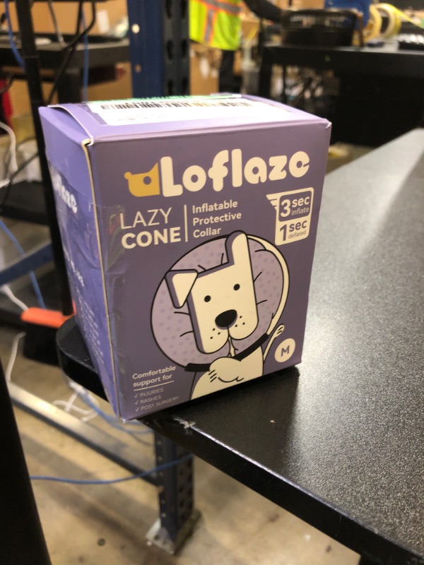 Photo 1 of Loflaze Soft Inflatable Dog Cone Collar for Small Medium Large Dogs - Neck Donut E Collar Alternative for Recovery After Surgery - Grey M