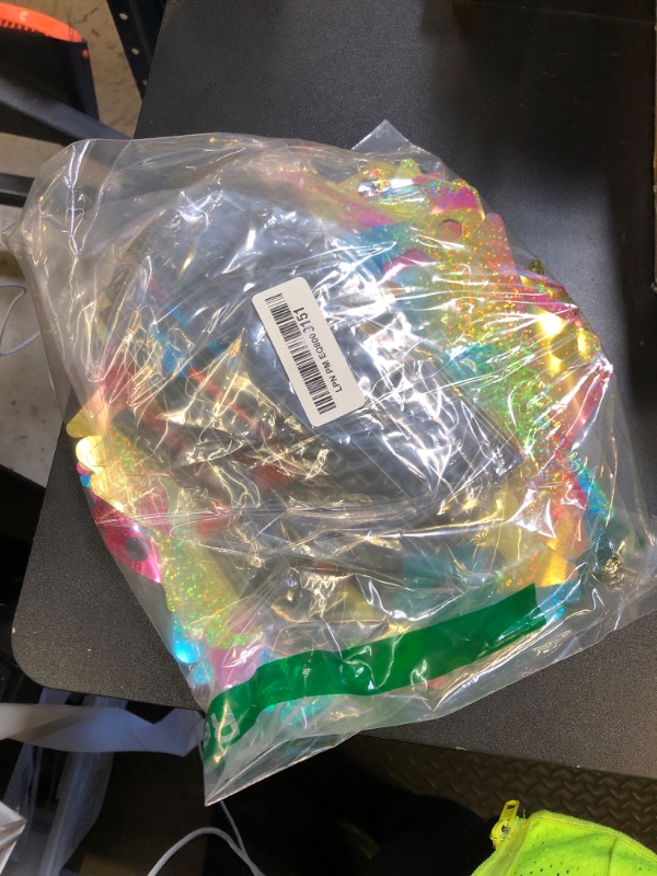 Photo 1 of 10 Pieces 21 Inches Rainbow Reflective Pinwheels with Stakes Windmill Wind Spinners Outdoor for Yard Garden Lawn Farm Decor Bird Repellent, Large Plastic Foil Pin Wheels for Birds Animal Deterrent