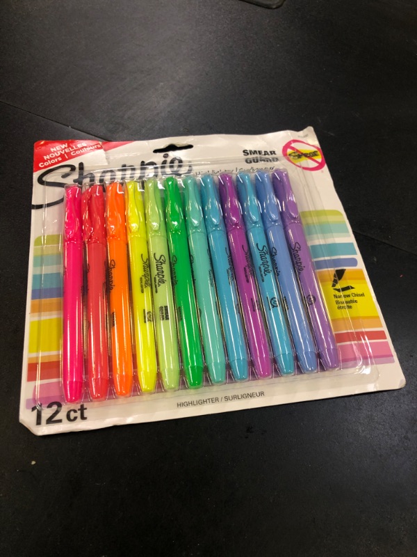 Photo 1 of Sharpie Pocket Style Highlighters, Chisel Tip, Assorted Fluorescent, 12 Count - Quick Dry, Perfect For Studying, Note-Taking, School, College, Office, Student & Teacher Supplies