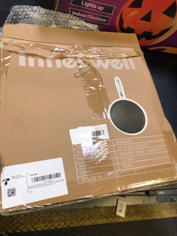 Photo 1 of Innerwell Stainless Steel Crepe Pan - 11inch Nonstick Crepe Pan, Stainless Steel Honeycomb Coating Pancake Pan, Non Stick Flat Skillet Tawa Dosa Tortilla Griddle Pan, Induction Compatible, PFOA Free