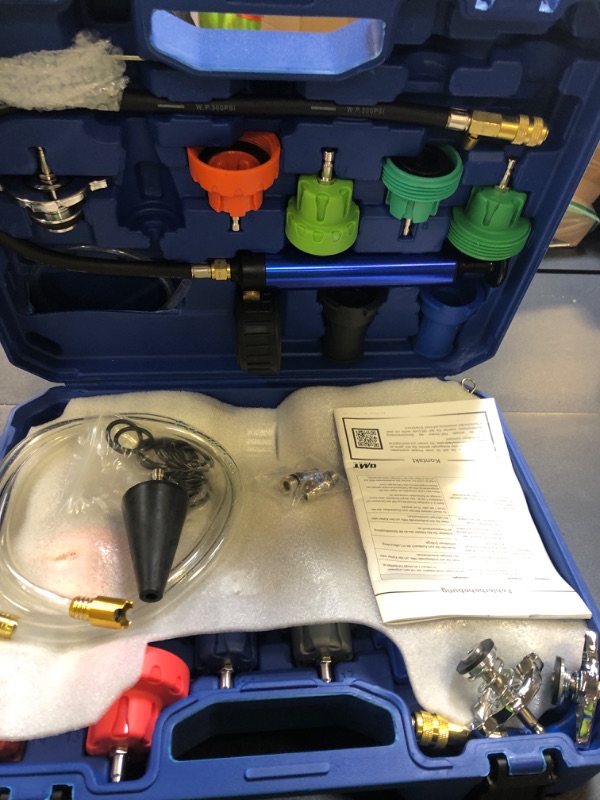 Photo 1 of Orion Motor Tech Coolant Pressure Tester Kit, 31pc Master Coolant Vacuum Refill Kit with 23 Radiator Adapters, Radiator Cooling System Pressure Tester Kit with Vacuum Pump Vacuum Purge & Refill Tool