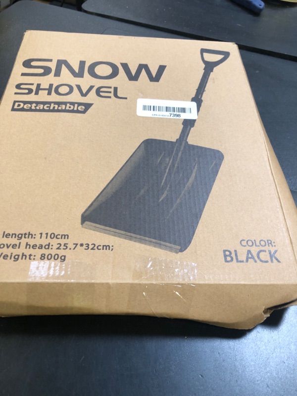 Photo 1 of Snow Shovel for Car Driveway - 3 in 1 Survival Shovel with Aluminum Handle and Wide Ice Scrape, Lightweight Sport Utility Detachable Shovel for Snow Removal, Travel, Suitable