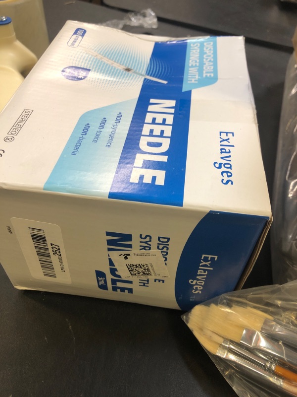 Photo 1 of 100 Pack Disposable 3ml/cc Lab Syringes with 23Ga 1 Inch Needle Luer Lock, Individually Sealed Packed