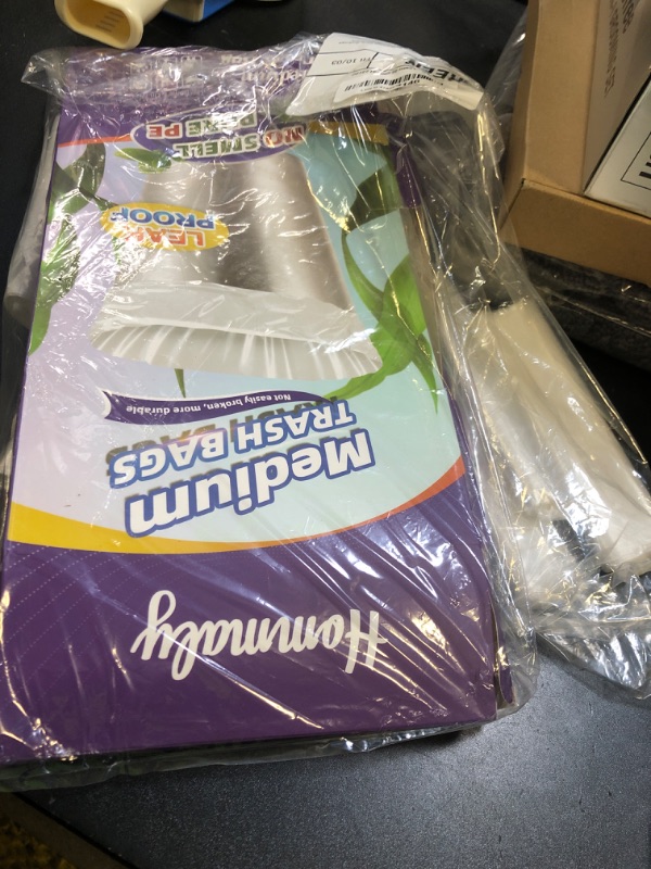 Photo 1 of 10 Gallon 60pcs Medium Clear Trash Bags Strong Clear Garbage Bags, Bathroom Trash Can Bin Liners, Plastic Bags for Office Home Kitchen, Waste Basket Liner, Fit 30 Liter, 10 Gal(10G60-Clear)