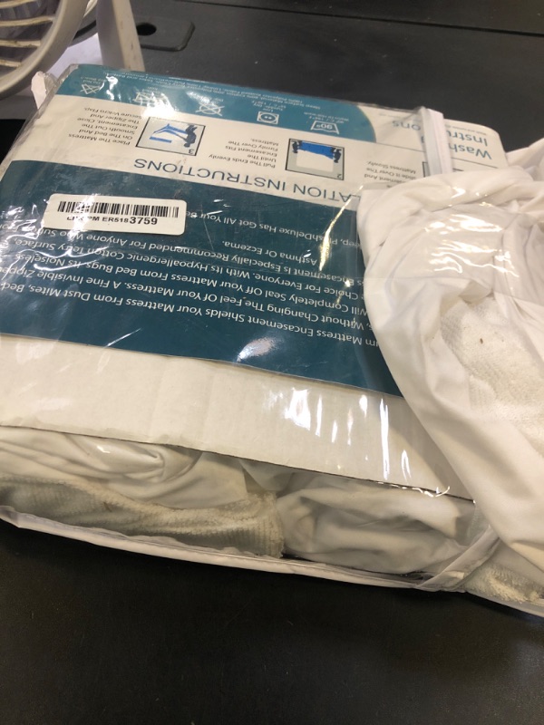 Photo 1 of PlushDeluxe Premium 100% Waterproof Mattress Encasement, Breathable Soft Cotton Terry Surface (9"-12" Deep, Twin 39X75)