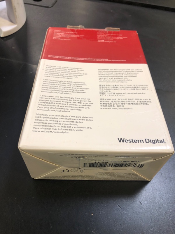 Photo 1 of Western Digital 10TB WD Red Plus NAS Internal Hard Drive HDD - 7200 RPM, SATA 6 Gb/s, CMR, 256 MB Cache, 3.5" - WD101EFBX