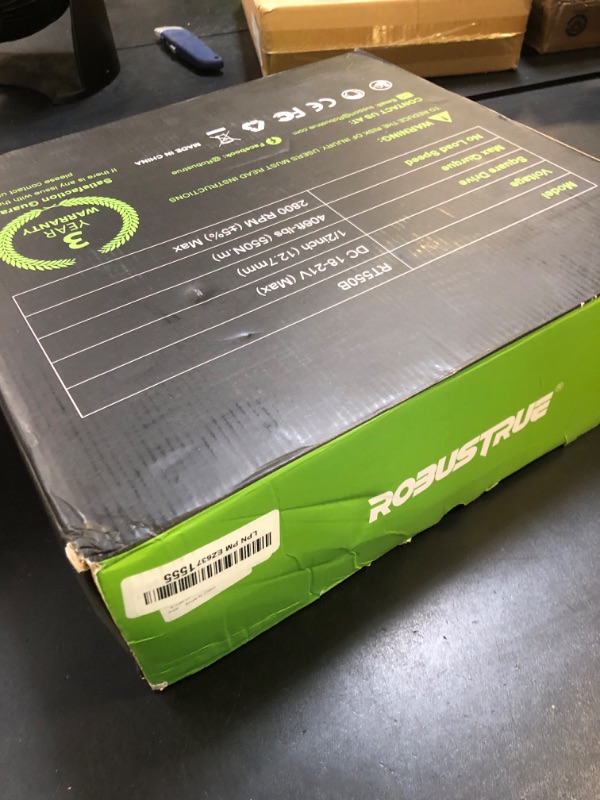 Photo 1 of Robustrue Cordless Impact Wrench, 406Ft-lbs (550N.m) Brushless 1/2 inch, 2800RPM High Torque Impact Gun, 2x 4.0Ah Battery, Charger, 4 Sockets, Electric Impact Wrench for Car Home