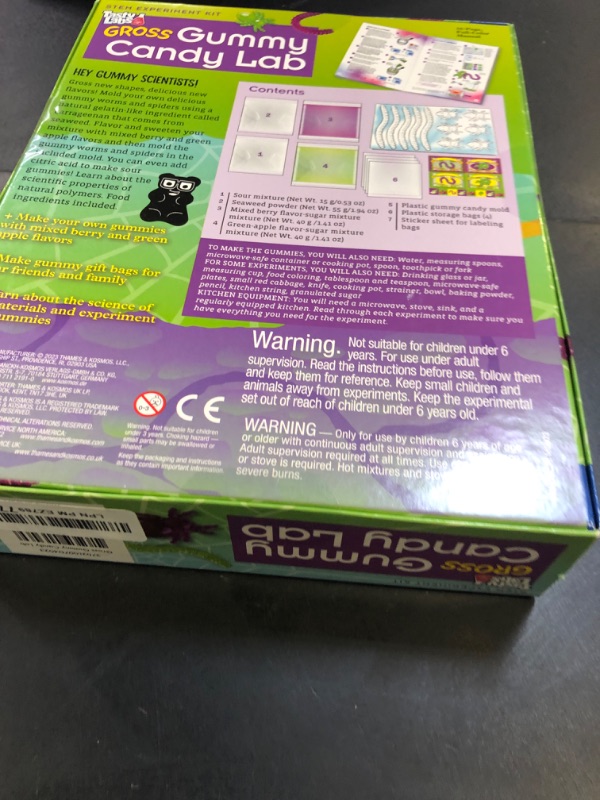Photo 1 of Gross Gummy Candy Lab - Worms & Spiders! Sweet Science STEM Experiment Kit, Make Your Own Plant-Based Gummy Candies in Cool Shapes & Colors | Learn Chemistry | Looks Gross, Tastes Great