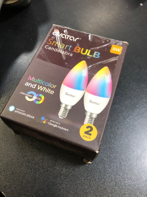 Photo 1 of 2 Pack E12 LED Light Bulb Compatible w/Google Siri Alexa Light Bulb 5W Type B Smart Bulb RGBCW 16 Million Color Changing Bulb 2.4G WiFi B11 Candelabra Bombillos Work w/Smart Life AvatarControls APP