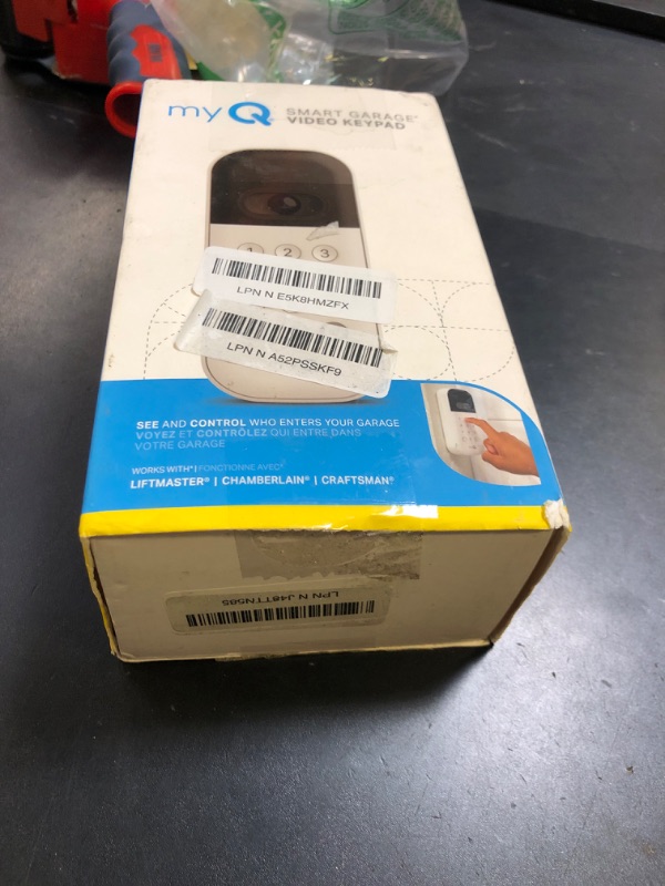 Photo 1 of myQ Smart Garage Door Video Keypad with Wide-Angle Camera,Customizable PIN Codes,and Smartphone Control–Take Charge of Your Garage Access Works with Chamberlain, LiftMaster and Craftsman openers,White