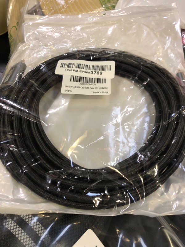 Photo 1 of SWITCHFLUX USB-C to HDMI Cable 20Ft [4K@60Hz] High-Speed USB Type C to HDMI 2.0 Braided Cord (Thunderbolt 3/4 Compatible) for iPhone 15 Series,MacBook Pro/Air,iPad Pro,Galaxy S8 to S23