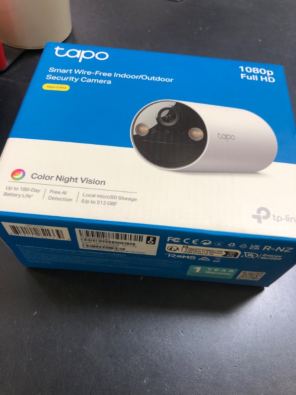 Photo 1 of TP-Link ???? Wireless Outdoor Security Camera, 1080P, Up to 180 Days of Battery Life, Free Person Detection, SD/Cloud Storage, Spotlight Color Night Vision, No Hub Needed, Works w/Alexa, Tapo C402