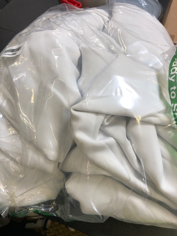 Photo 1 of NICETOWN 100% Blackout Window Curtain Panels, Cold and Full Light Blocking Drapes with Black Liner for Nursery, 84 inches Drop Thermal Insulated Draperies (White, 2 Pieces, 52 Wide Each Panel)