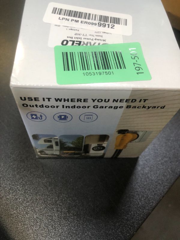Photo 1 of STARELO 30 Amp Generator Power Inlet Box NEMA TT-30P,125Volt, Outdoor dustproof and Weatherproof for generators, Welding Machines, etc.ETL Listed.(NEMA TT-30P Box)