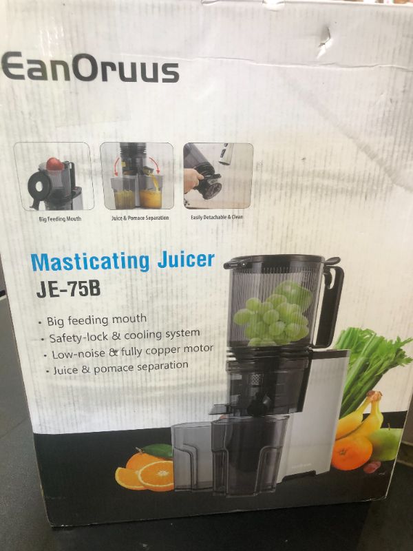 Photo 1 of Cold Press Juicer, 5.3" Wide Feed Chute Juice Extractor Machine with 400W, High Juice Yield, Slow Masticating Juicer for Whole Vegetables & Fruits, Metallic Silver