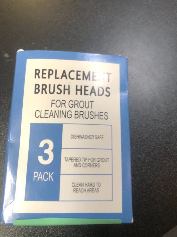 Photo 1 of Impresa 3-Pack Grout Cleaner Brush Heads - Compatible with Rubbermaid Reveal Power Scrubber - Grey/White Nylon Replacement Heads - for Electric Spin Scrubber, Shower Cleaner & Scrub Brush