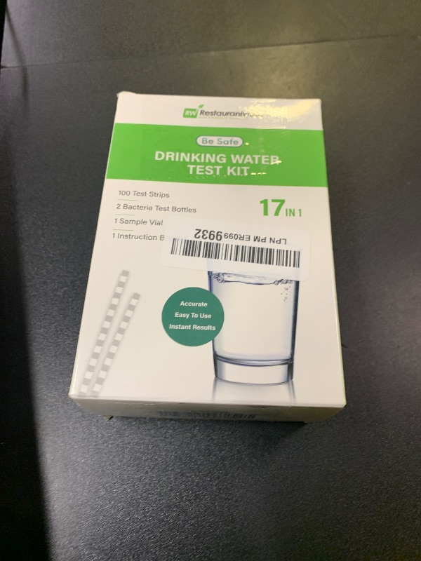 Photo 1 of Restaurantware-17-in-1 Water Test Kit, 100 Instant Multiple-Use Water Test Kit - 2 Bacteria Tests, For Tap & Well Water, Paper Chlorine Test Kit, Testing For Lead, Bacteria, Hardness, Fluoride, & More