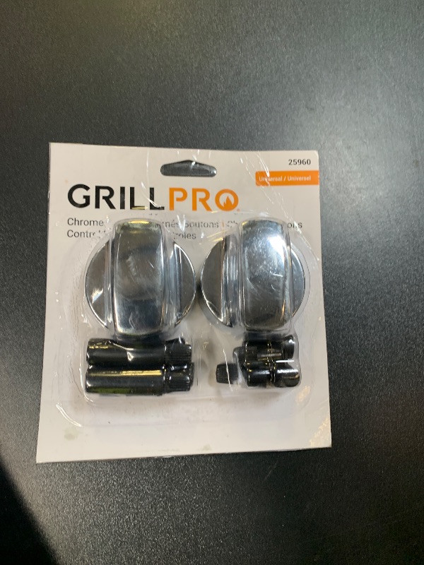 Photo 1 of GrillPro 25960 Chrome Look Replacement Control Knobs Will Fit Large D Shaped Valve Stems