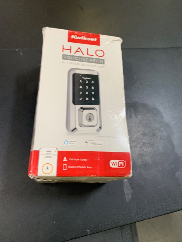 Photo 1 of Kwikset Halo Wi-Fi Smart Lock, Keyless Entry Door Deadbolt, Geofence Auto-Unlock, Grade AAA Certified, No Hub Easy Install, Polished Chrome Lifetime Finish Warranty, Touchscreen
