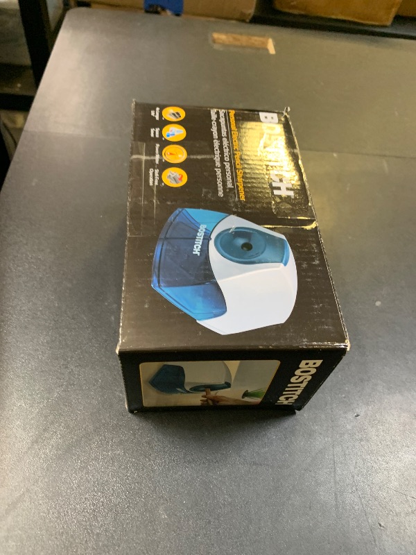 Photo 1 of Bostitch Office Personal Electric Pencil Sharpener, Powerful Stall-Free Motor, High Capacity Shavings Tray, Blue