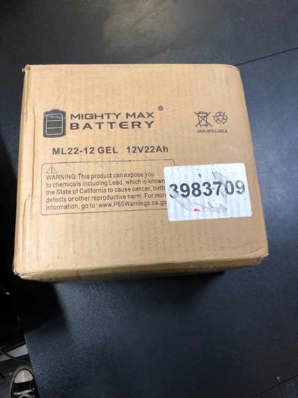 Photo 1 of Mighty Max Battery 12V 22AH GEL Replacement Battery for Schumacher DSR ProSeries PSJ-2212 Booster